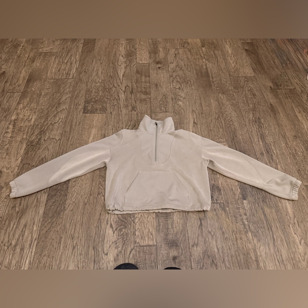 Lululemon Athletica Cream Quarter-Zip Pullover